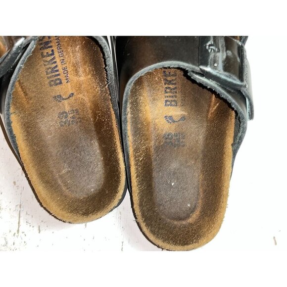 Birkenstock Metallic Leather Sandals With Double Adjustable Straps Womens Size 8 - Picture 11 of 13